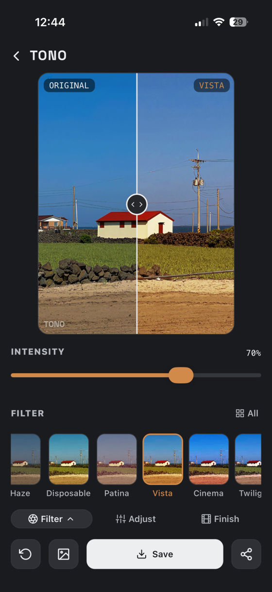 Filters tab